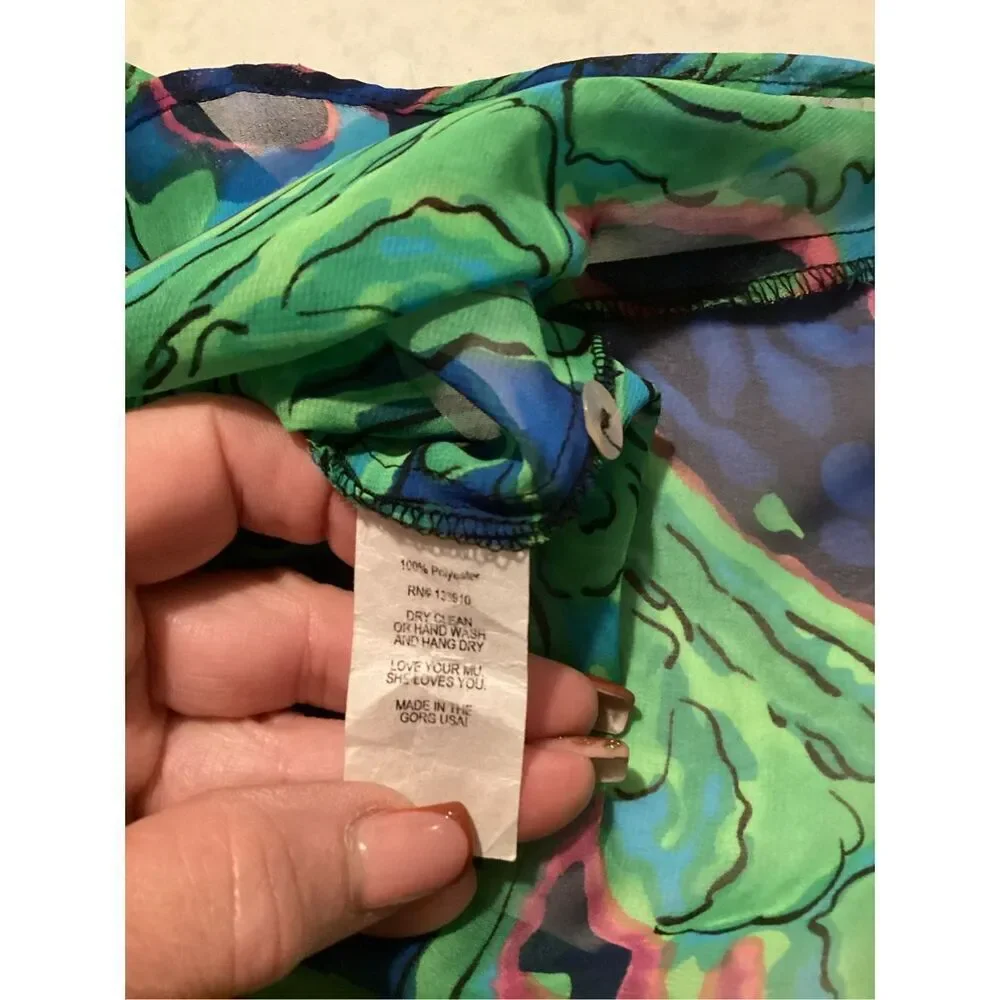 Show Me Your MuMu Blue Green Paisley Tunic Top Sz M
